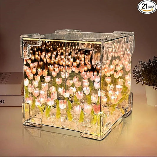 Led Tulip Flower Cube Lamp